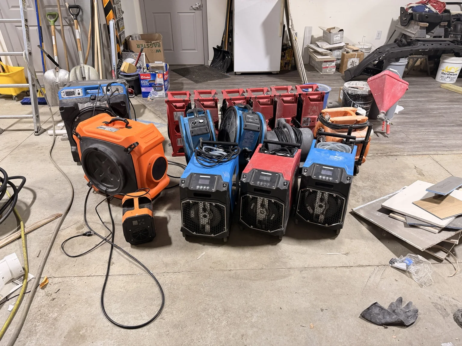 Professional drying and restoration equipment